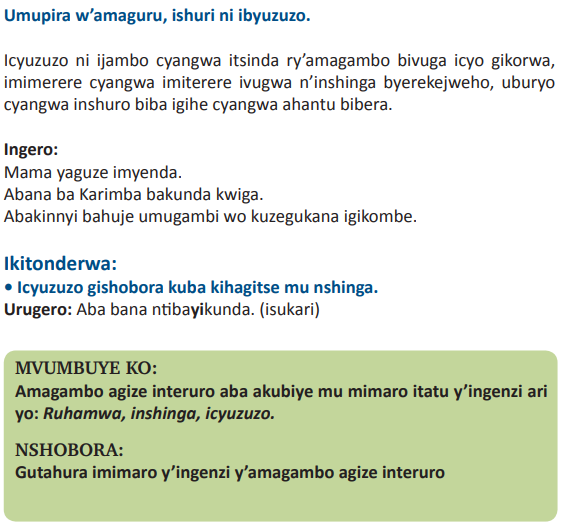 Course: Kinyarwanda, Topic: UMUTWE WA MBERE: UMUCO N’INDANGAGACIRO ...